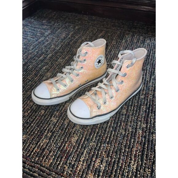 Girls Chuck Taylor All Star Coated Glitter High Top Sneakers - Picture 2 of 4